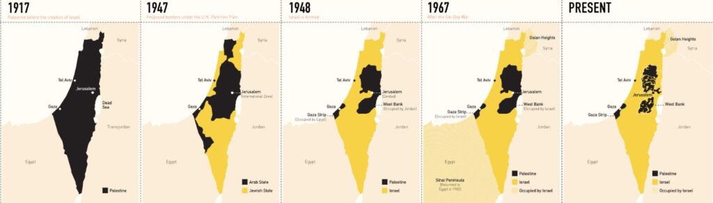 이스라엘이 차지한 팔레스타인 지역 지도