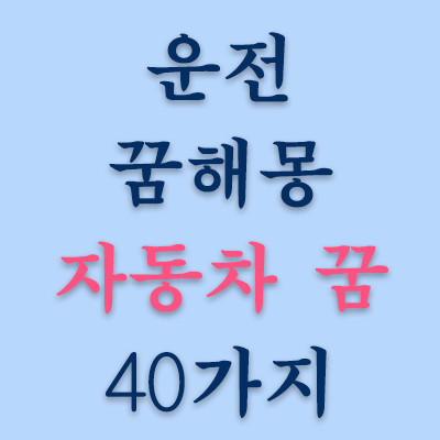 운전꿈해몽-자동차-꿈해몽